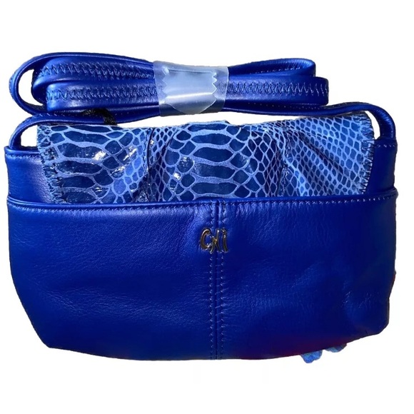 CHI Carlos Falchi Snakeskin Look-Leather CrossBody Purse Handbag VTG  W/Dust bag - Picture 5 of 10